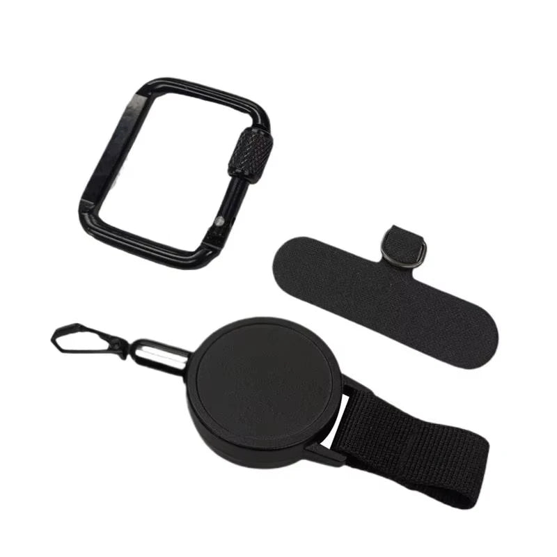 Anti-Theft Retractable Phone Lanyard Tether Cellphone Tab Strap with Carabiner Anti-Drop Harness for Hiking Cycling Climbing