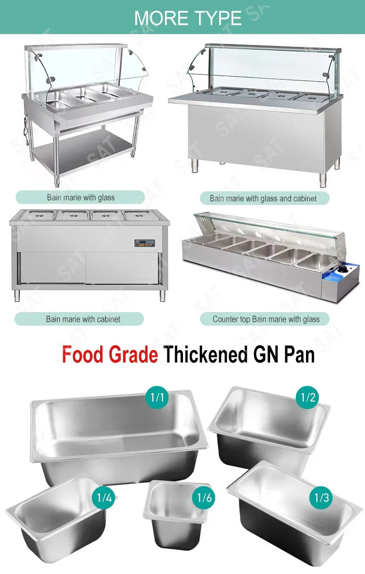 -Fast Food Display Electric Food Warmer Display Bain Marie Buffet Food Warmer With Glass Cover