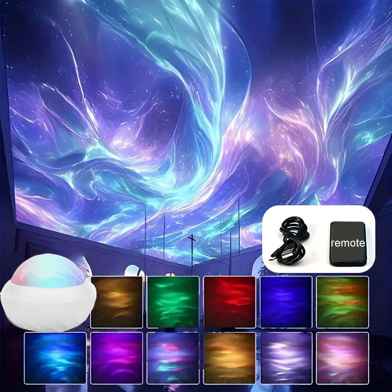 360° Aurora Ball Atmosphere Night Lights Starry Sky Northern Projector Lamp USB Plug with Remote Control for Room Party Decor