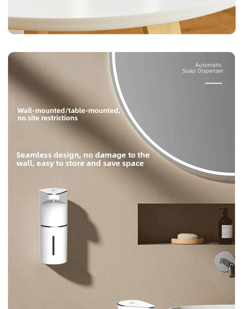 Automatic Soap Dispenser Touchless Foaming Soap Dispenser 350ml USB Rechargeable Electric 4 Level Adjustable Foam Soap Dispenser