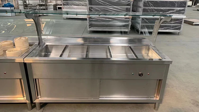 -Fast Food Display Electric Food Warmer Display Bain Marie Buffet Food Warmer With Glass Cover