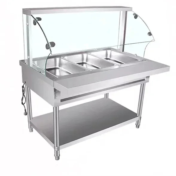-Fast Food Display Electric Food Warmer Display Bain Marie Buffet Food Warmer With Glass Cover