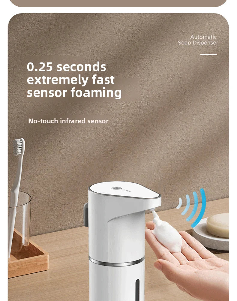 Automatic Soap Dispenser Touchless Foaming Soap Dispenser 350ml USB Rechargeable Electric 4 Level Adjustable Foam Soap Dispenser