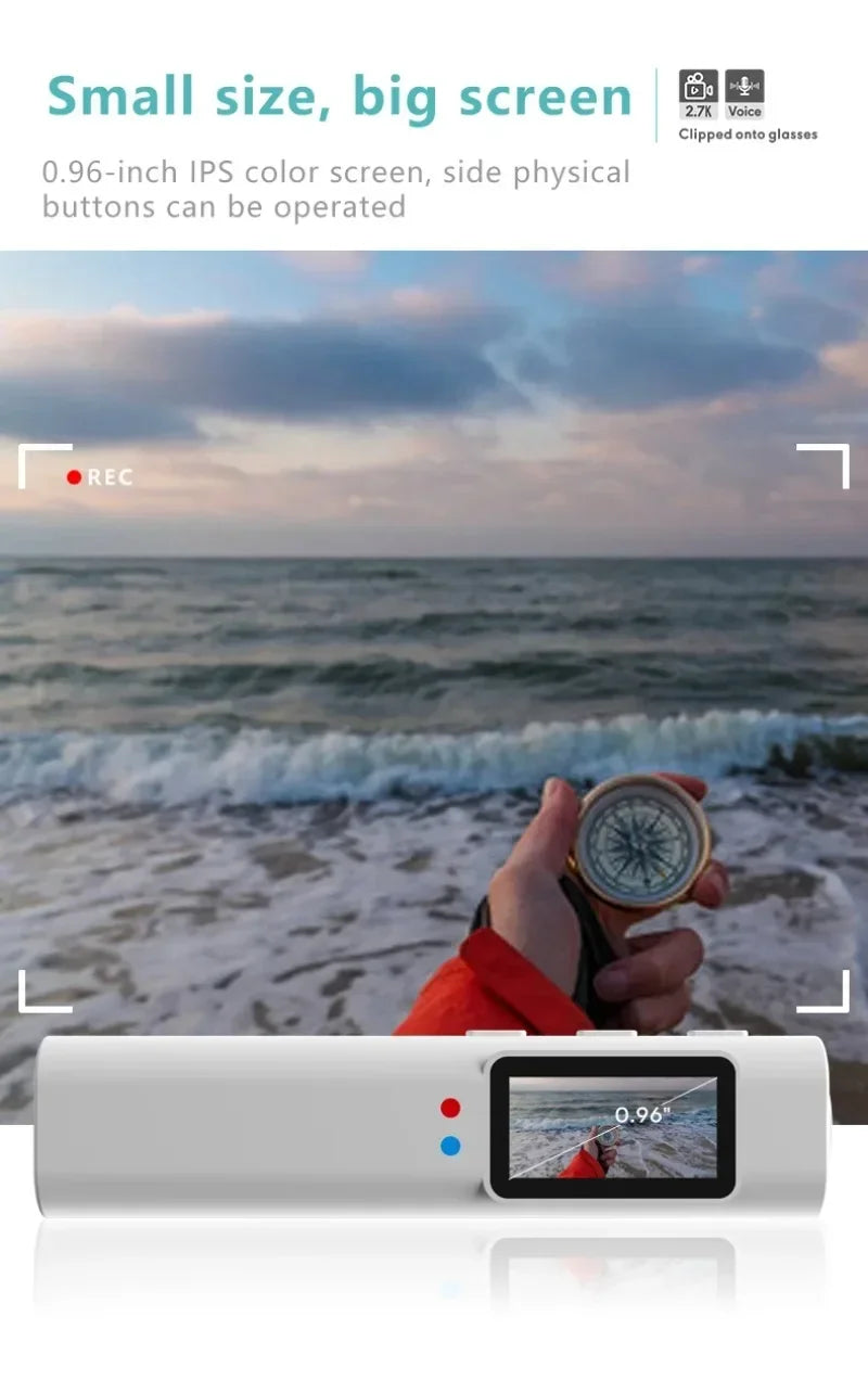 2.7K HD FPV Glasses Camera Wearable WiFi Video Camcorder 110°Wide Angle Lens Anti-shake Built-in Battery APP Control FPV Camera