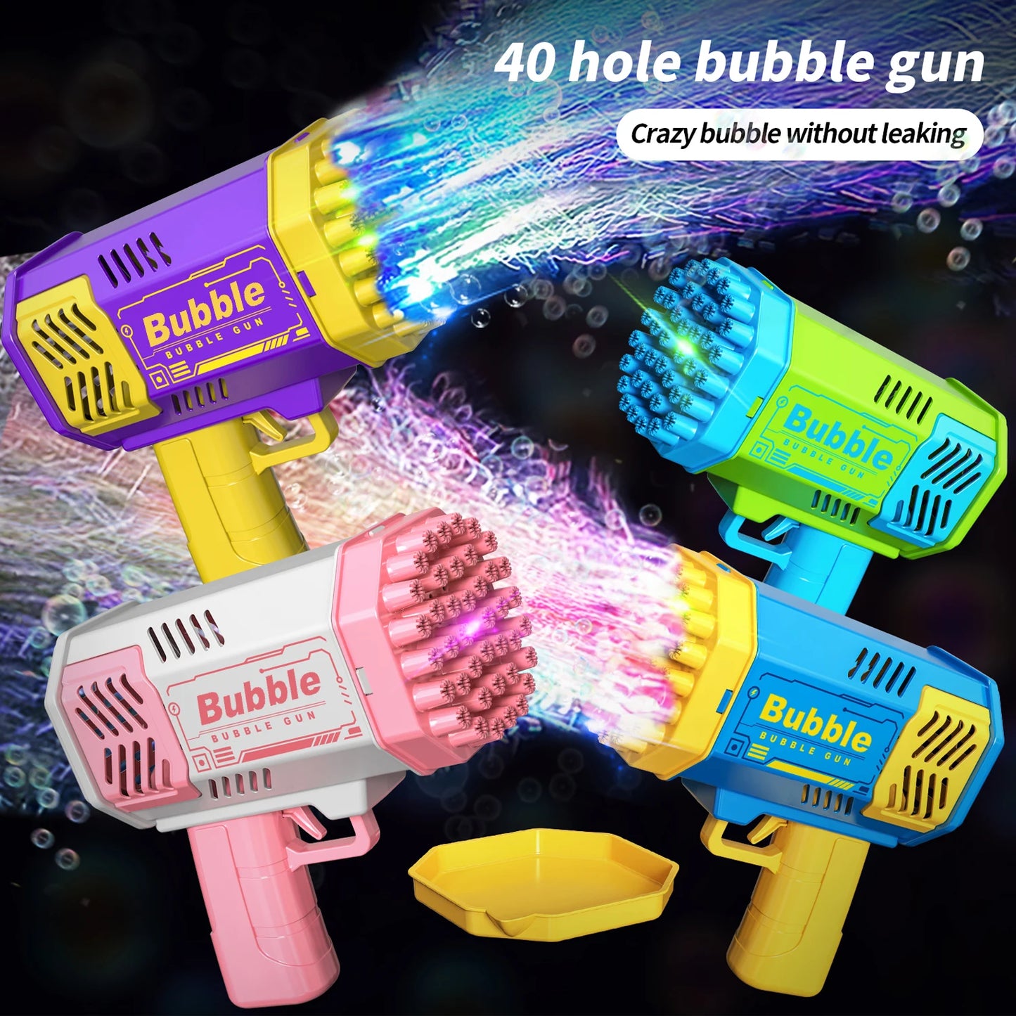 40 Hole Bubble Machine Fully Automatic Bubble Blowing Light Outdoor Bubble Machine without Battery without Bubble Water