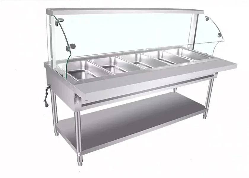 -Fast Food Display Electric Food Warmer Display Bain Marie Buffet Food Warmer With Glass Cover