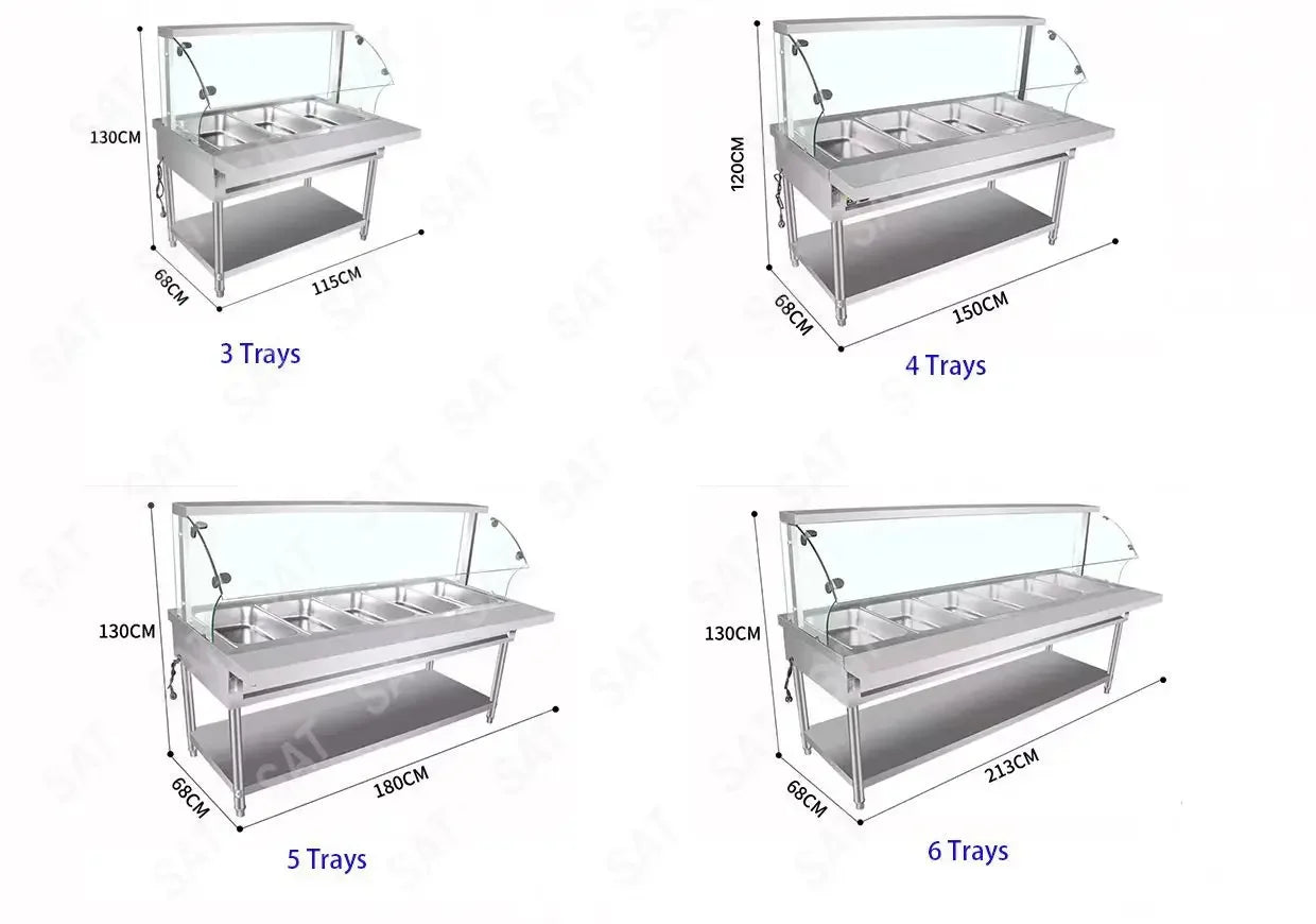 -Fast Food Display Electric Food Warmer Display Bain Marie Buffet Food Warmer With Glass Cover