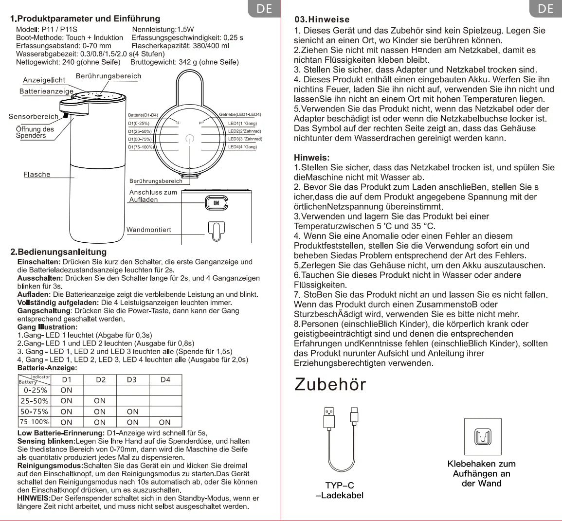 Automatic Liquid/Foma Soap Dispenser, Touchless Electric Dispenser, USB Rechargeable with Infrared Sensor for Bathroom,Kitchen