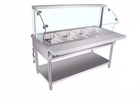 -Fast Food Display Electric Food Warmer Display Bain Marie Buffet Food Warmer With Glass Cover