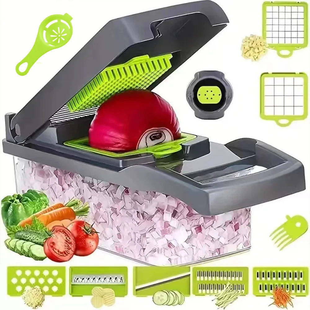 16IN1 Multifunctional Vegetable Chopper Handle Food Grater Dicer Vegetable Slicer Egg Liquid Separator Peeler Kitchen Gadgets