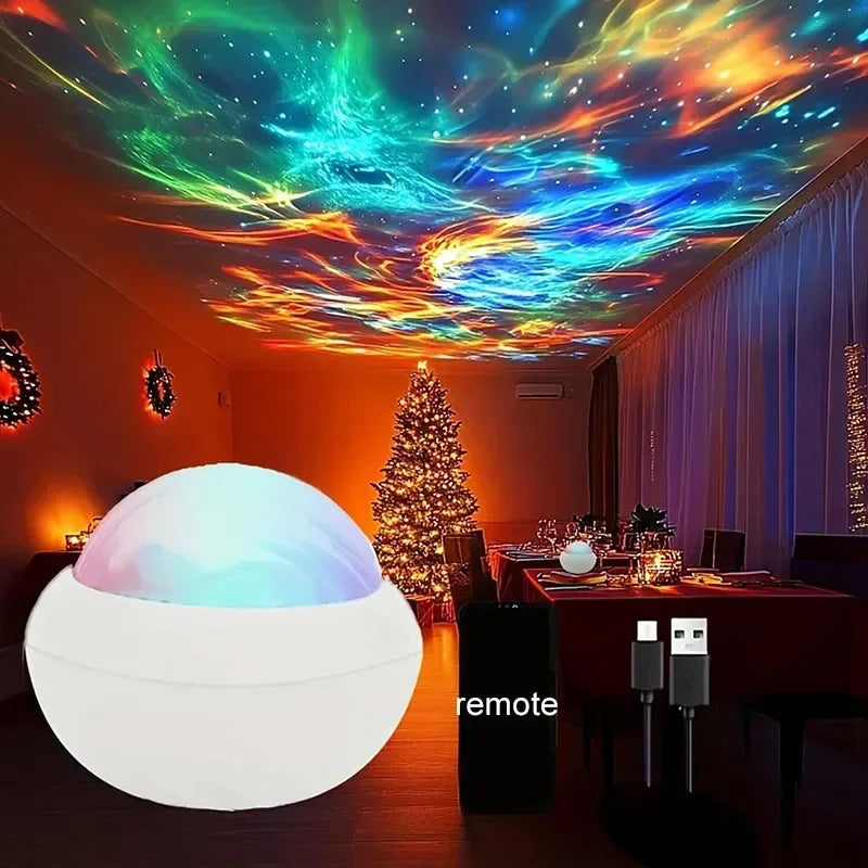 360° Aurora Ball Atmosphere Night Lights Starry Sky Northern Projector Lamp USB Plug with Remote Control for Room Party Decor