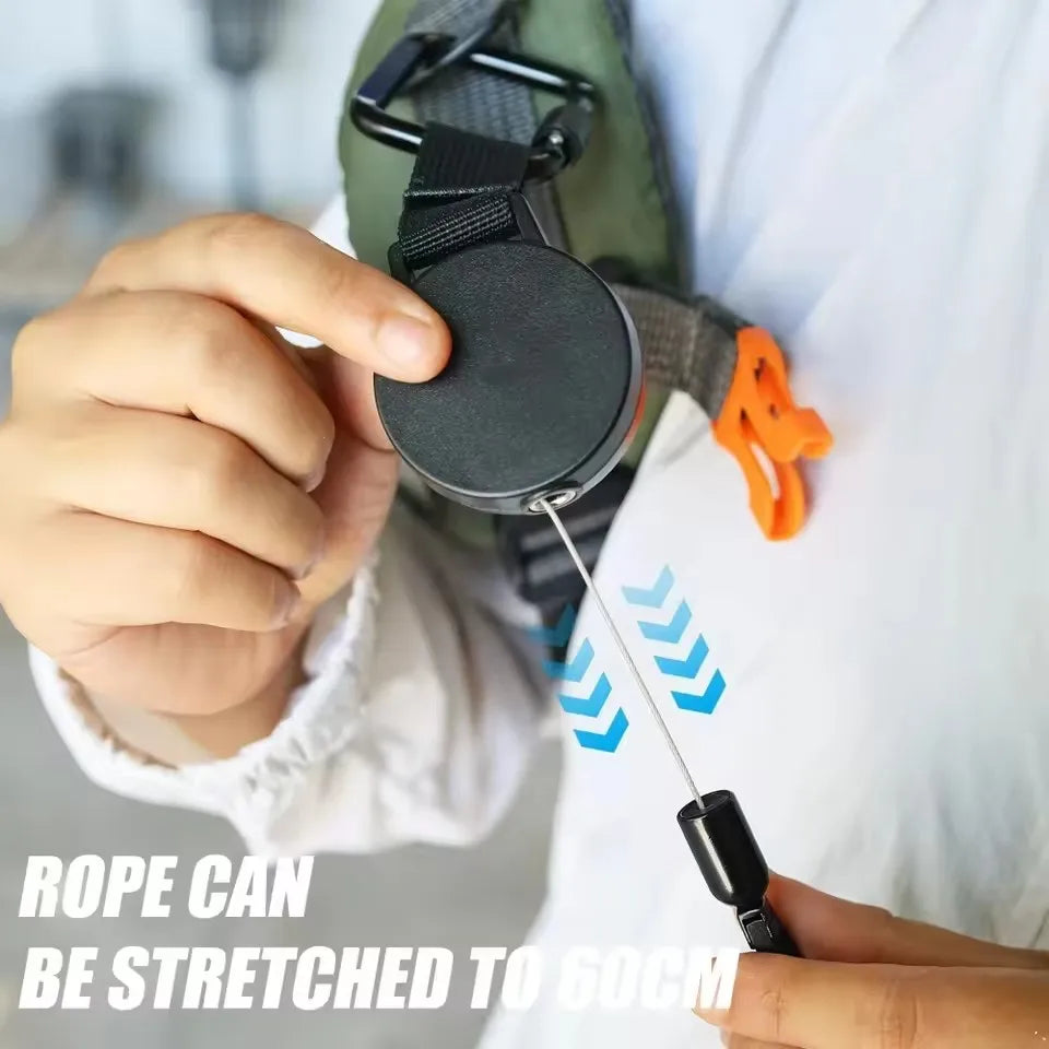 Anti-Theft Retractable Phone Holder Smartphone Safety Lanyard with Carabiner Anti-Drop Harness for Hiking Cycling Climbing