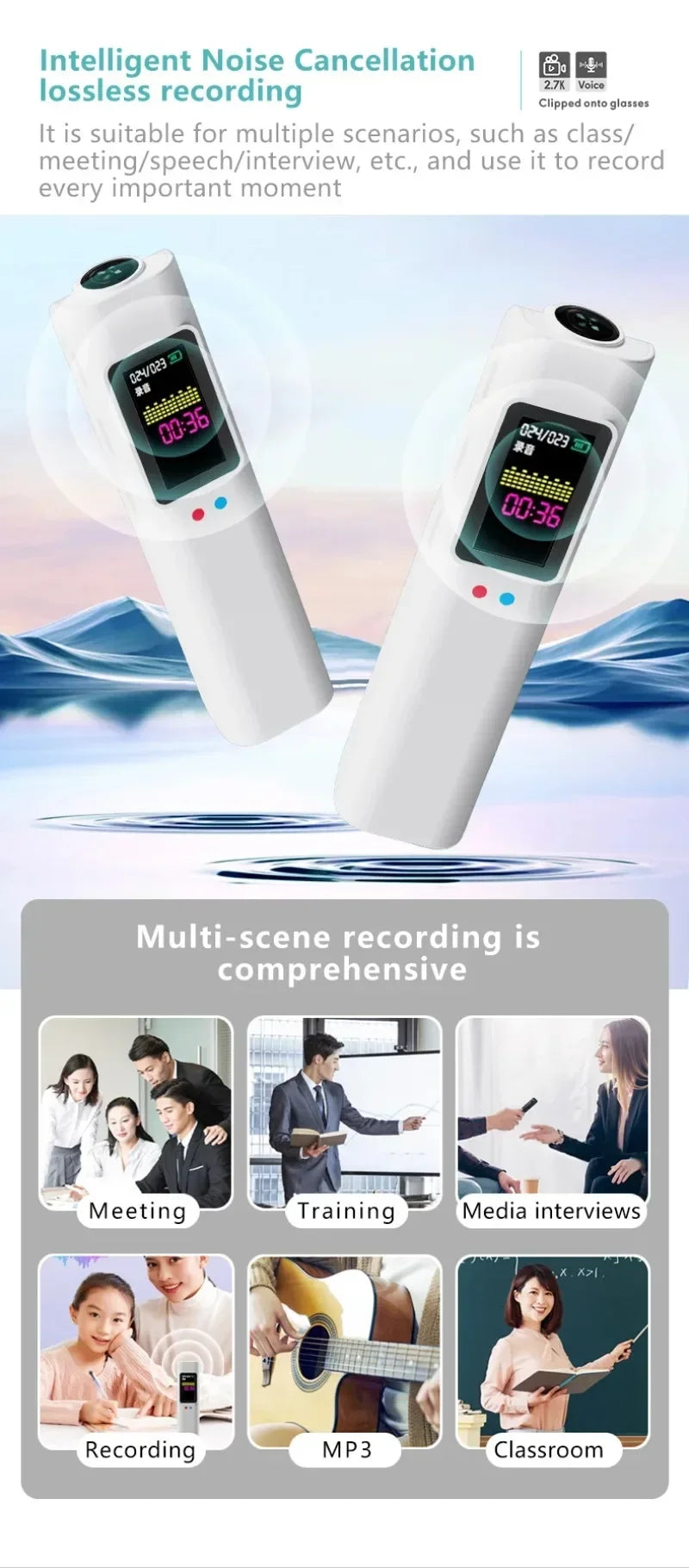 2.7K HD FPV Glasses Camera Wearable WiFi Video Camcorder 110°Wide Angle Lens Anti-shake Built-in Battery APP Control FPV Camera