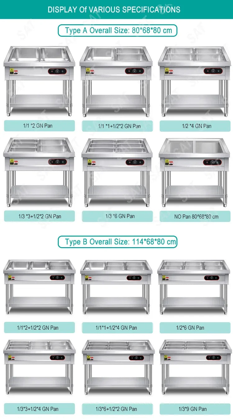 -Fast Food Display Electric Food Warmer Display Bain Marie Buffet Food Warmer With Glass Cover