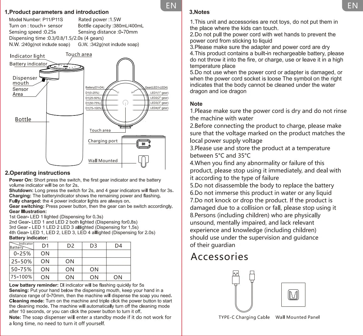 Automatic Liquid/Foma Soap Dispenser, Touchless Electric Dispenser, USB Rechargeable with Infrared Sensor for Bathroom,Kitchen