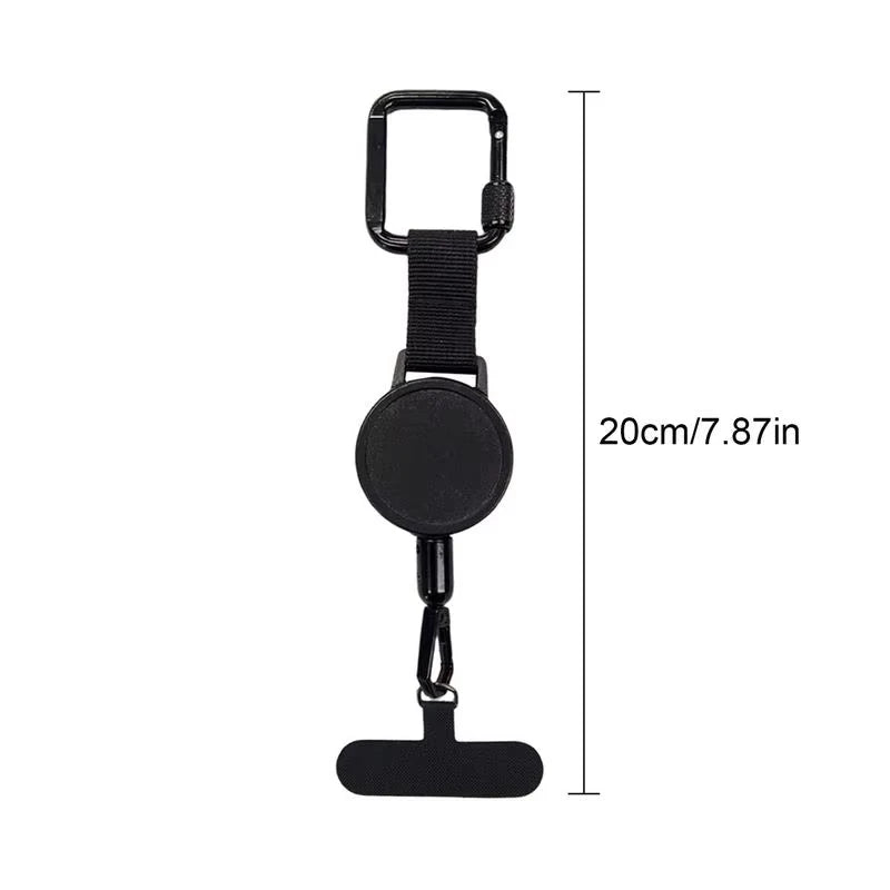 Anti-Theft Retractable Phone Lanyard Tether Cellphone Tab Strap with Carabiner Anti-Drop Harness for Hiking Cycling Climbing