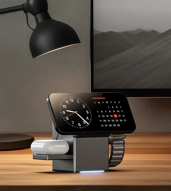 3-in-1 Foldable Magnetic Wireless Charging Station Fast Charging Rotation Charger For Phone Watch Wireless Earphones Gift Choice